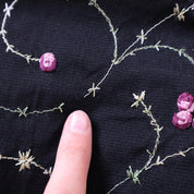 90s Embroidered Rose Midi Dress (S/M)