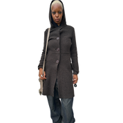 Vintage Cop Copine Gothic Hooded Button Coat (S)