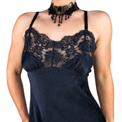 90s Victoria’s Secret Noir Silk Slip (M)