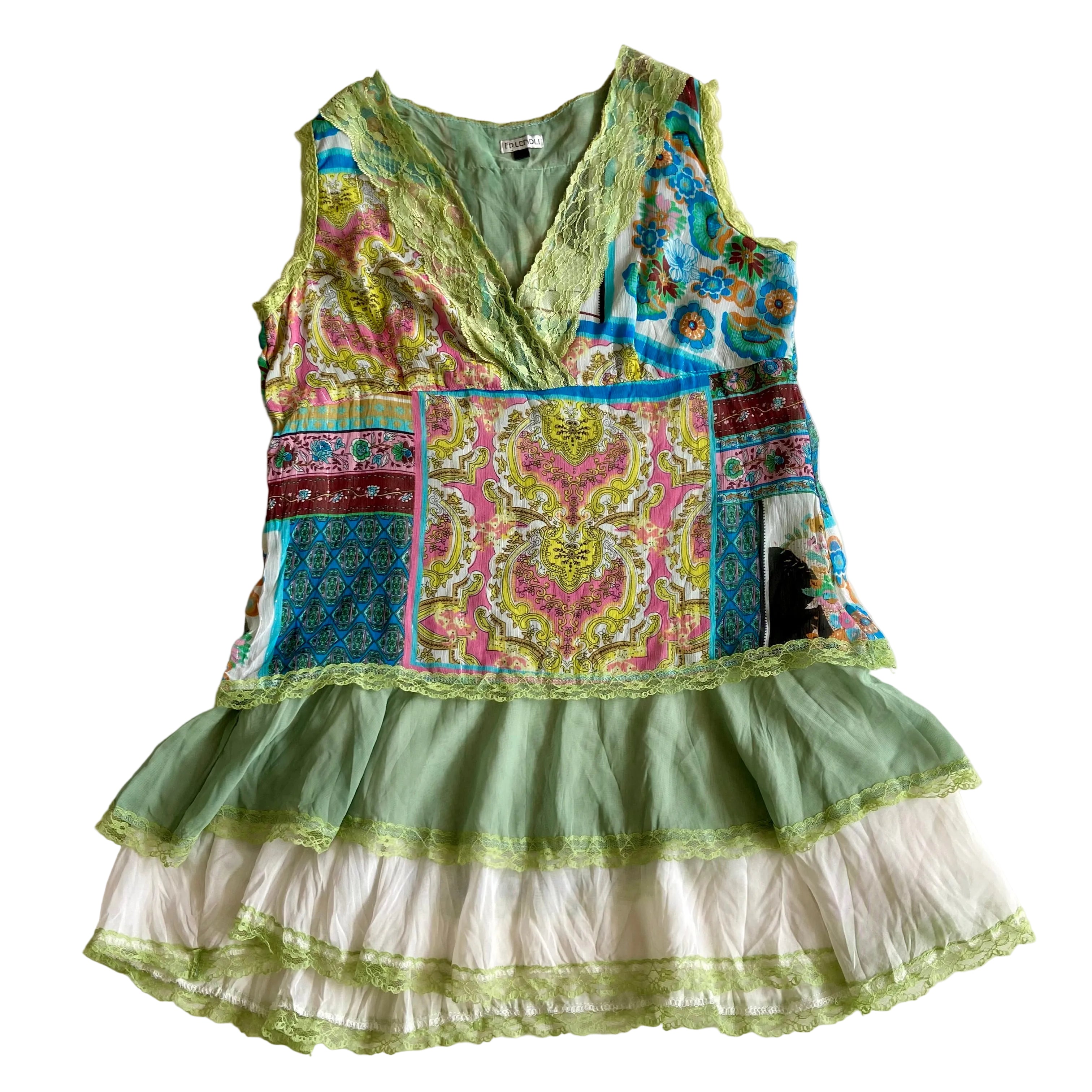Patchwork Babydoll Layered Tank (M/L)