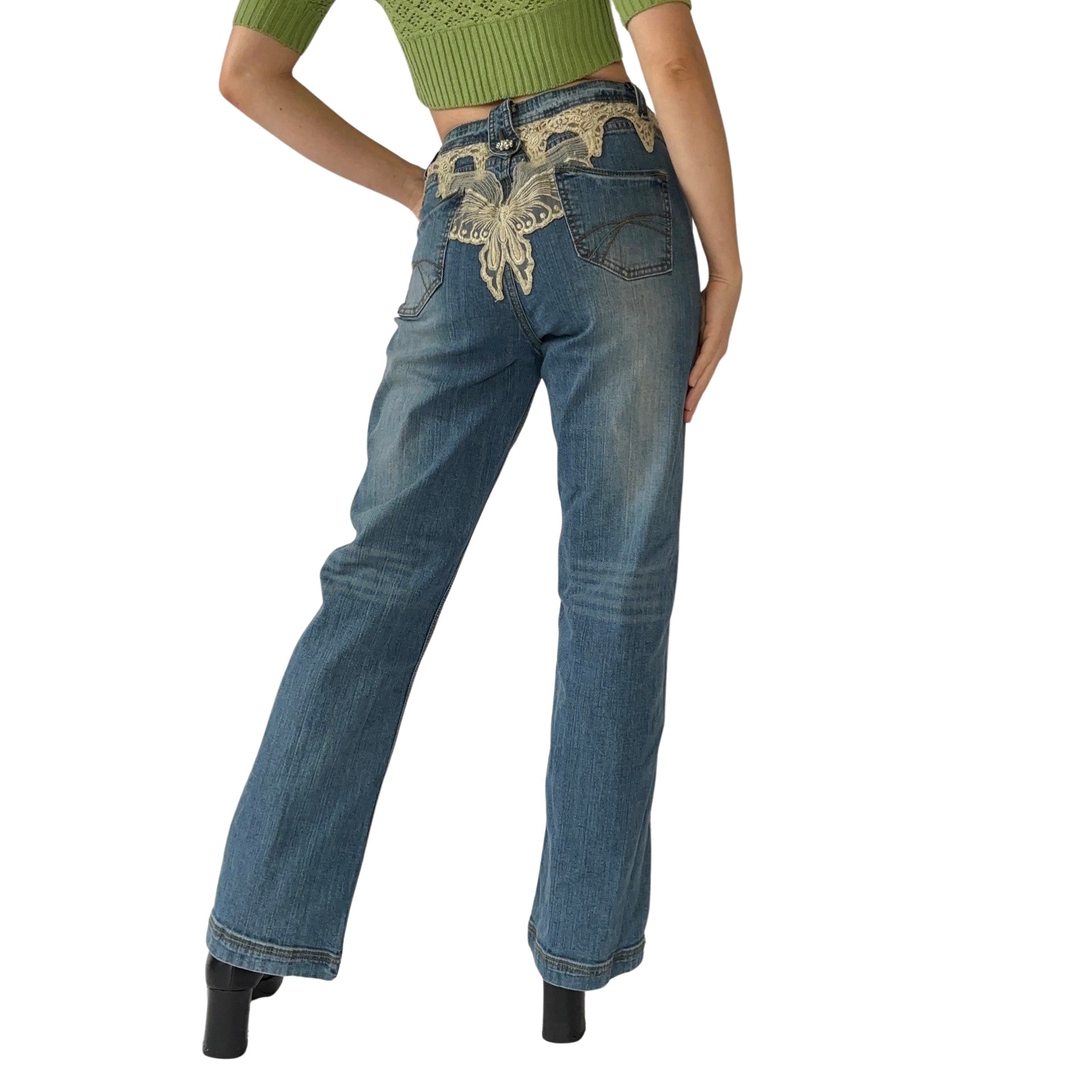 Y2K Butterfly Jeans (M)