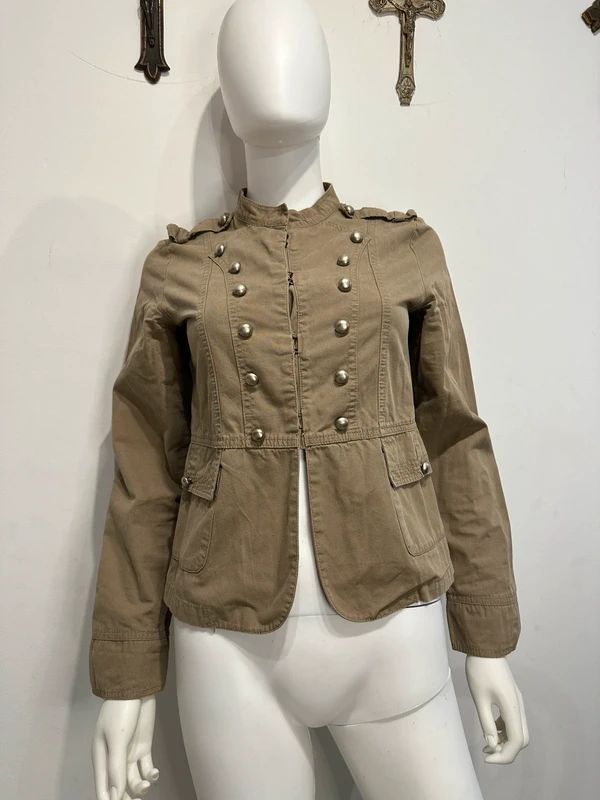 Vintage Beige Military Napoleon Jacket (S)