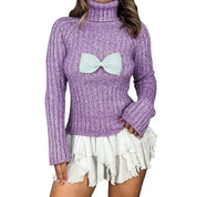 DKNY Lavender Bow Turtleneck (M)