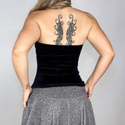 90s Velvet Charm Detail Halter Top (S)