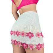 2000s Crochet Flower Power Skirt (S)