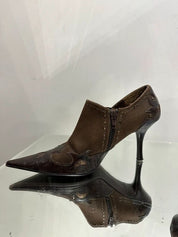 Y2K 2000s Western Boho Stiletto Ankle Boots (UK 5 US 7 EU 38)