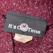 90s Burgundy Shimmer Turtleneck (M)