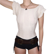Y2K ARMANI EXCHANGE Cream Knit Top (S)