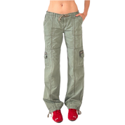 Y2K Green Cargo Pants (S/M)