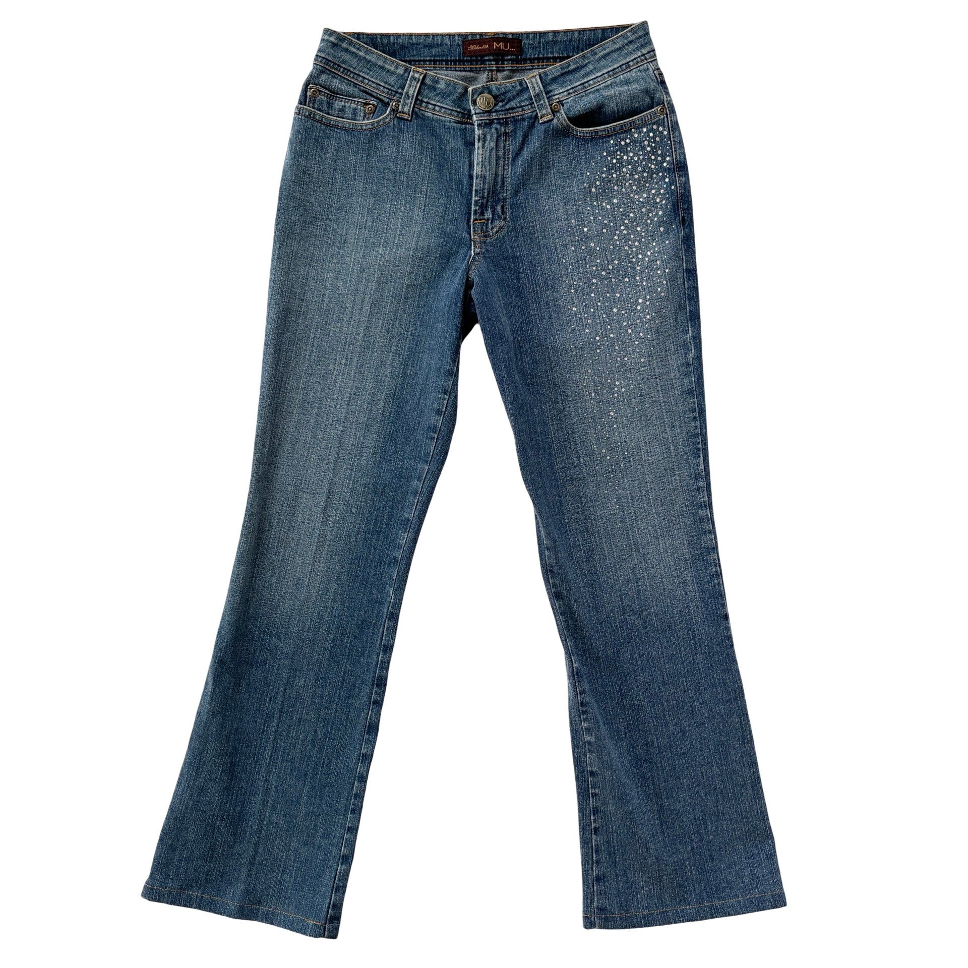Y2K Rhinestone Embellished Jeans (S/M)