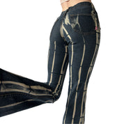 Y2K Bleach Striped Jeans (XS)