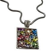 Colorful Crystal Square Necklace set