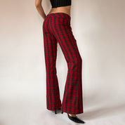 2000s Plaid Low Rise Flares (S/M)