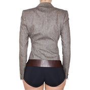 CAVALLI Brown Fitted Blazer (S)