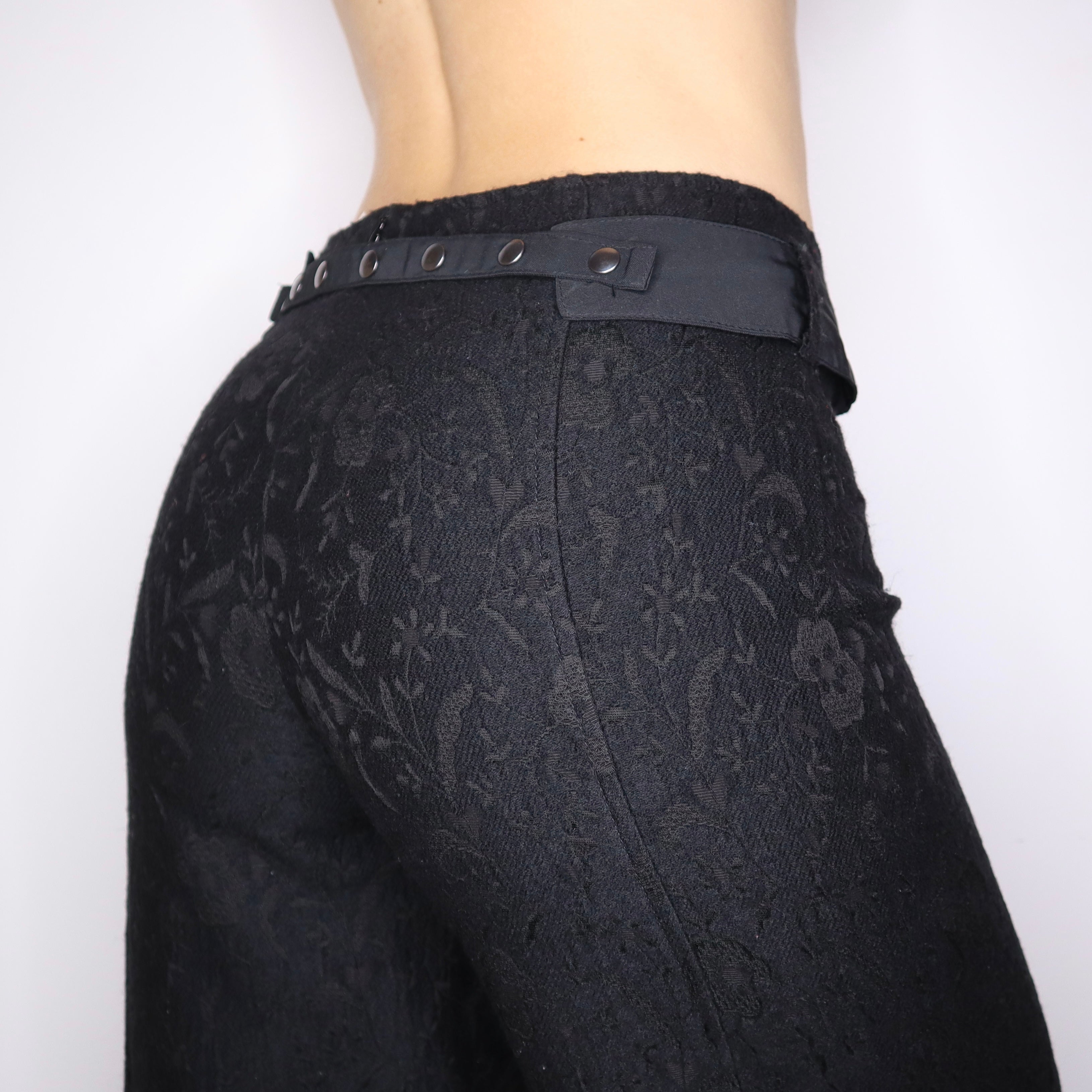 Y2K SARAH PACINI Black Wide Leg Pants (S)