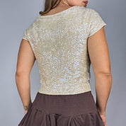 French Connection Beaded Wool Top (S)