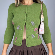 Dainty Embroidered Cashmere Cardigan (S/M)