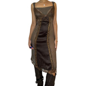 Vintage 00s Brown Silk Dress (M)