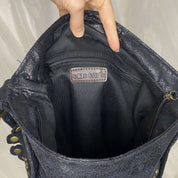 Vintage Studded Black Hobo Bag