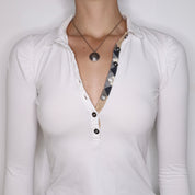 Y2K BURBERRY White Collared Button Up Top (XS)