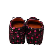 Y2K Italian Pink Polka Dot Pony Hair Loafers (7.5)