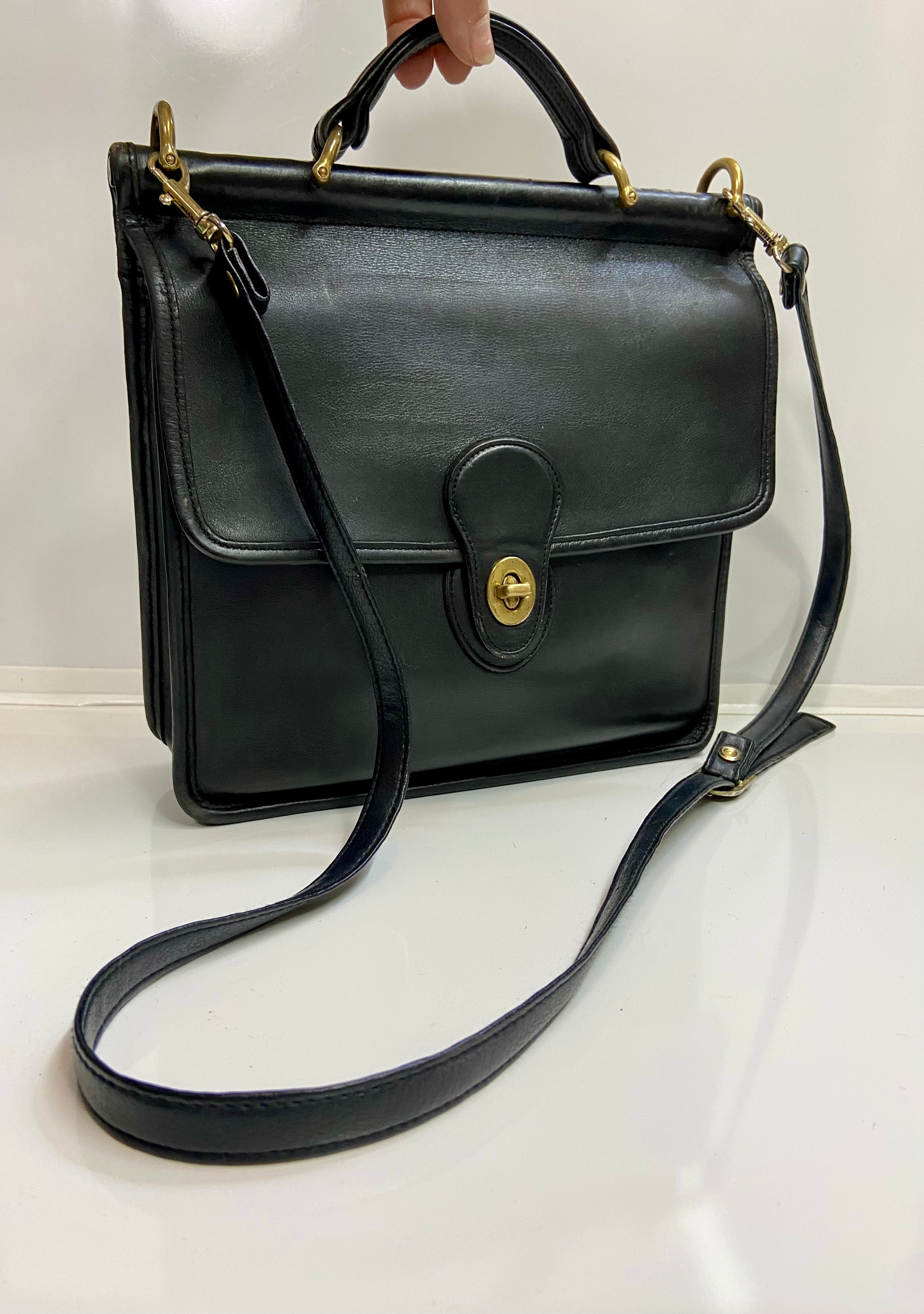 Black leather purse