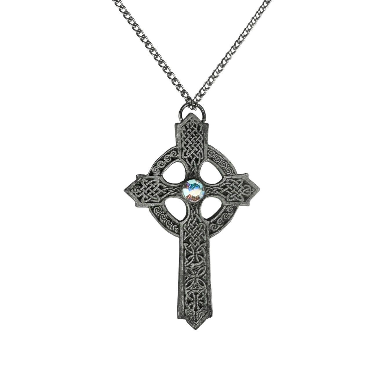 90s Pewter Cross Necklace