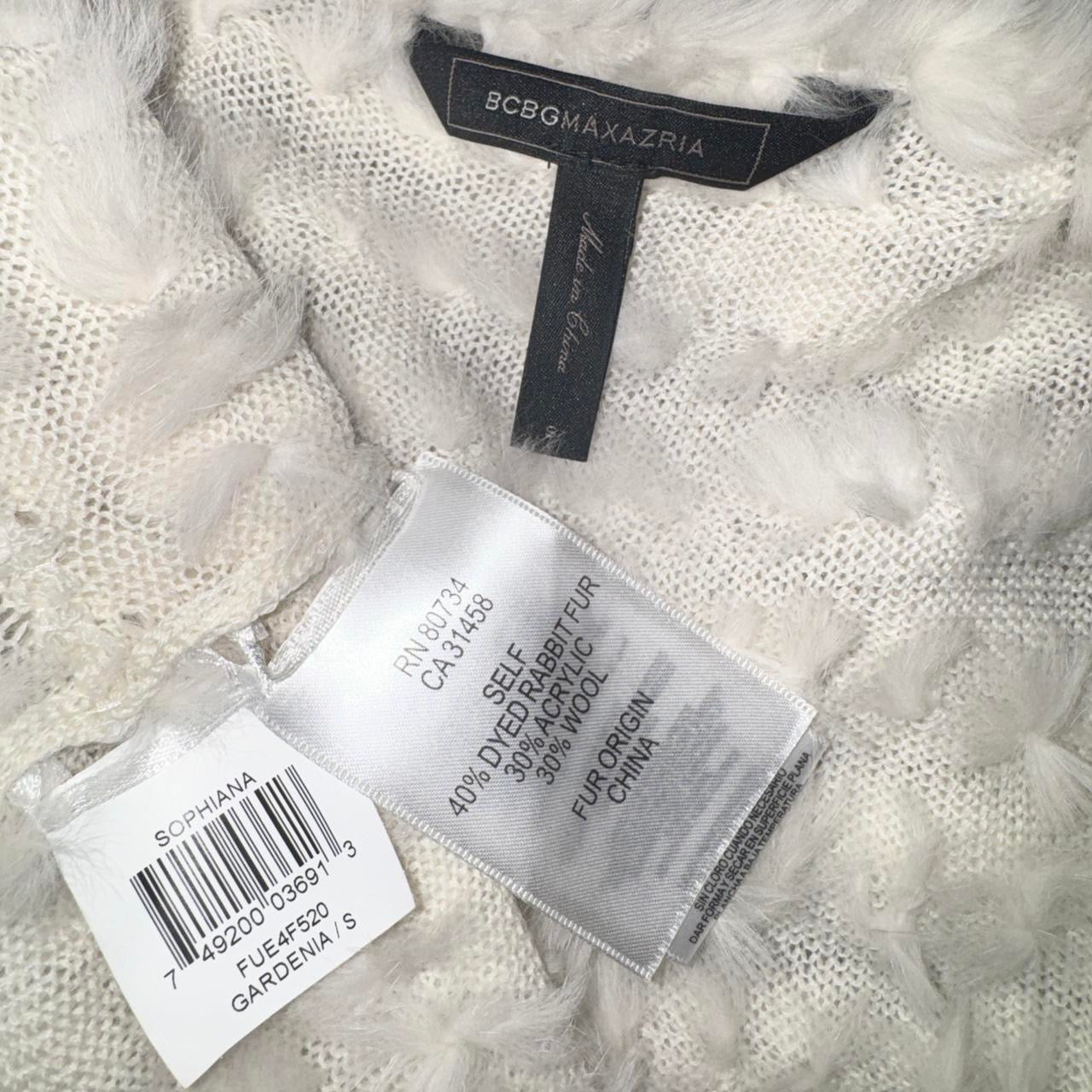 BCBG Soft White Fur Cardigan (S)