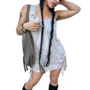 Vintage Bow Avant Garde Asymmetrical Top / Mini Dress (M/L)