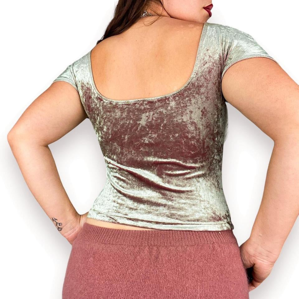 90s Iridescent Velvet Top (M)