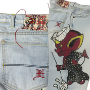 Rare Y2K Ed Hardy devil sailor denim capris (28)