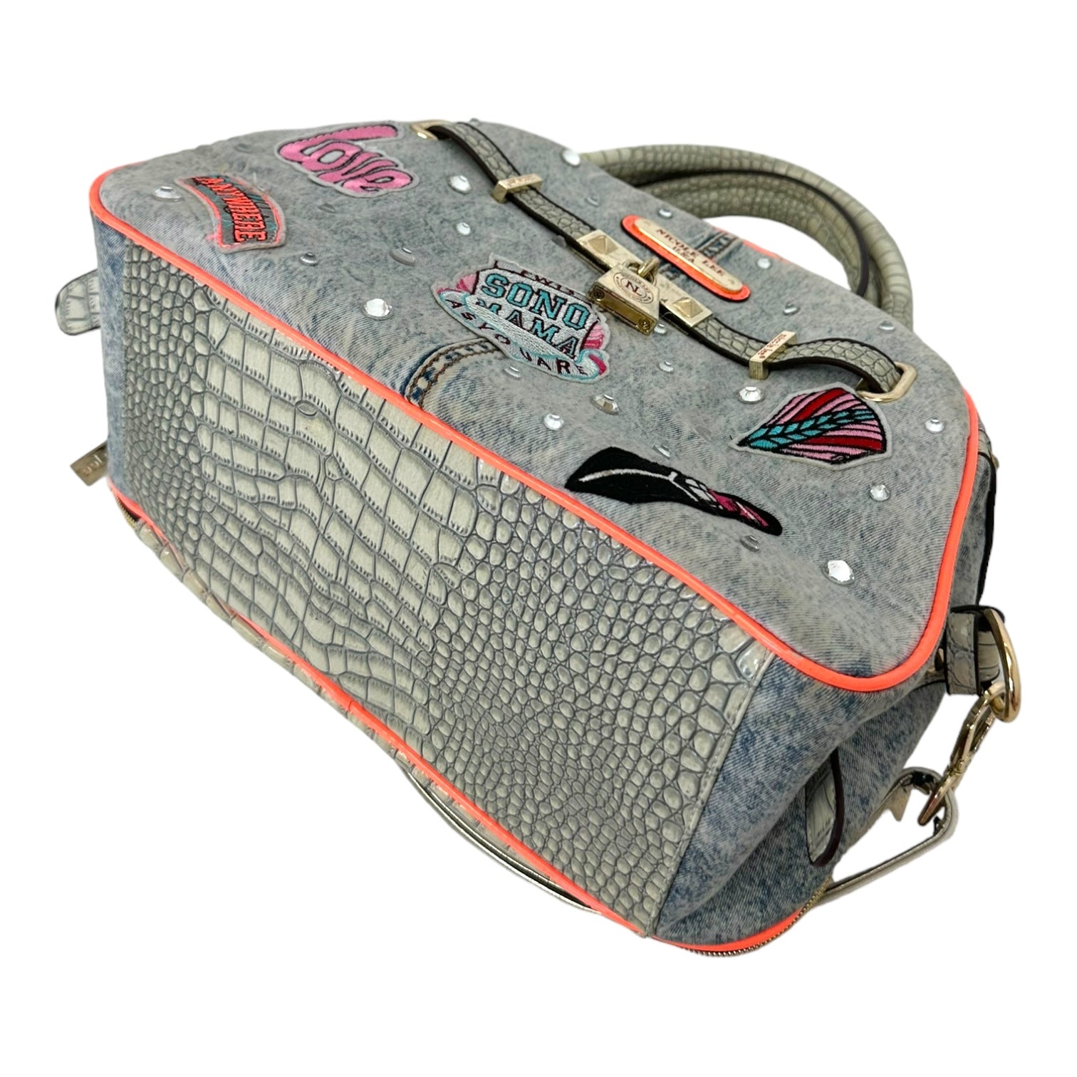 Oversized Denim Y2K Patch Purse