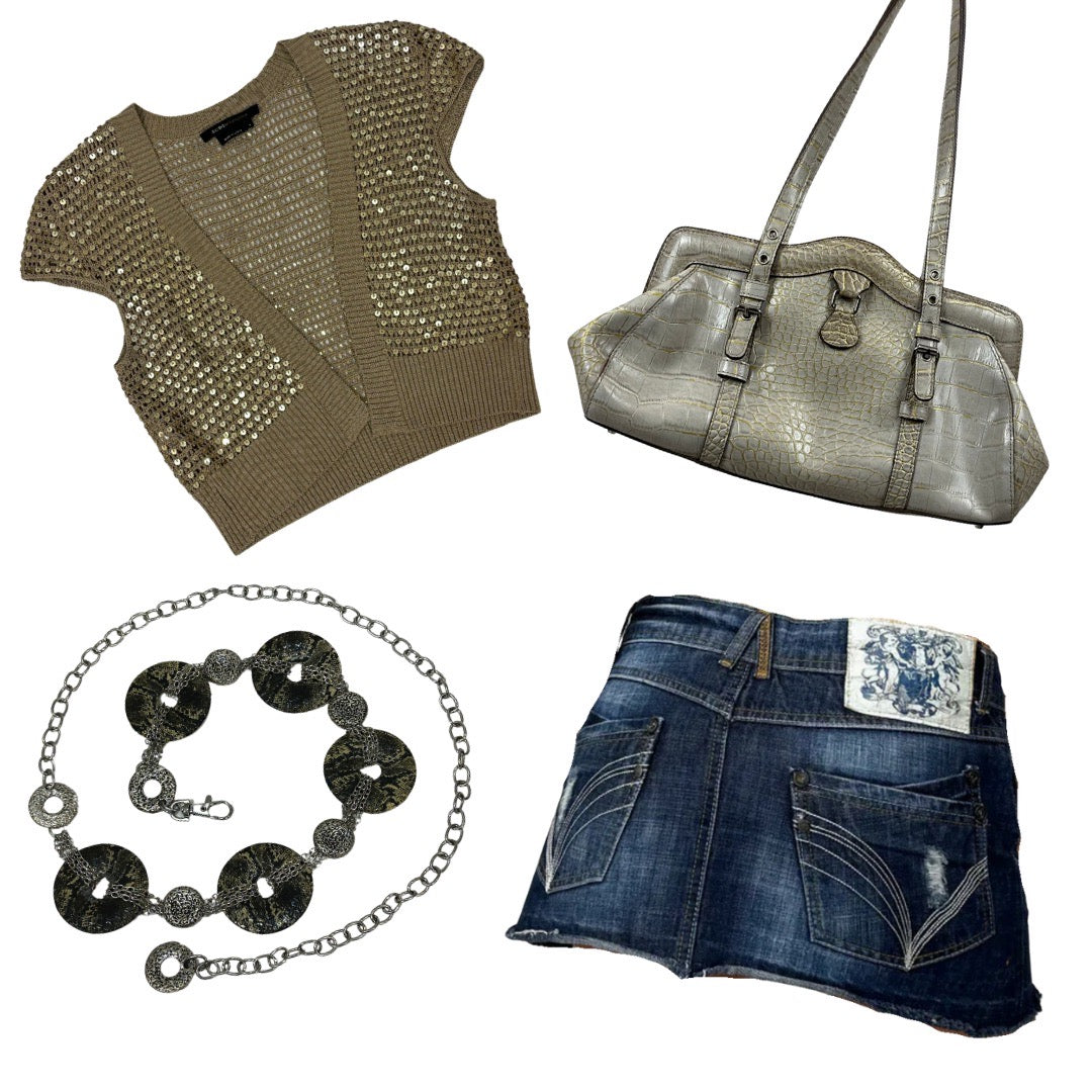 2000s Dark Wash Denim Mini Skirt (M)