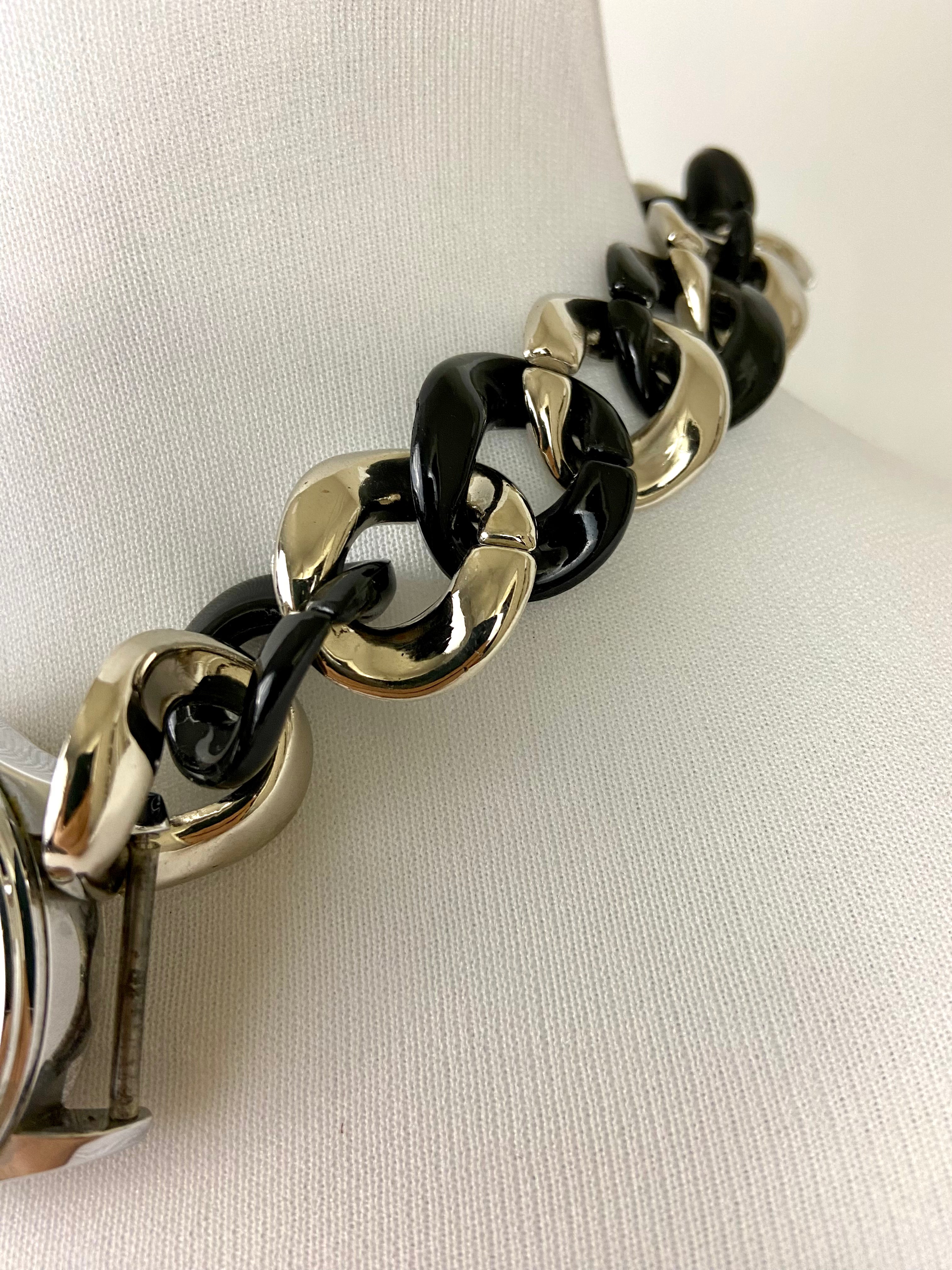 Black and silver watch ⏱️ choker