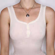 90s Italian Wool Cream Pointelle Tank top (S)