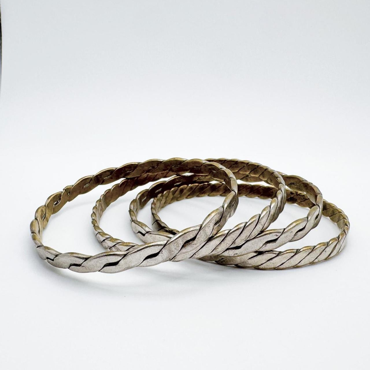 Vintage Sterling Silver Bangle Set