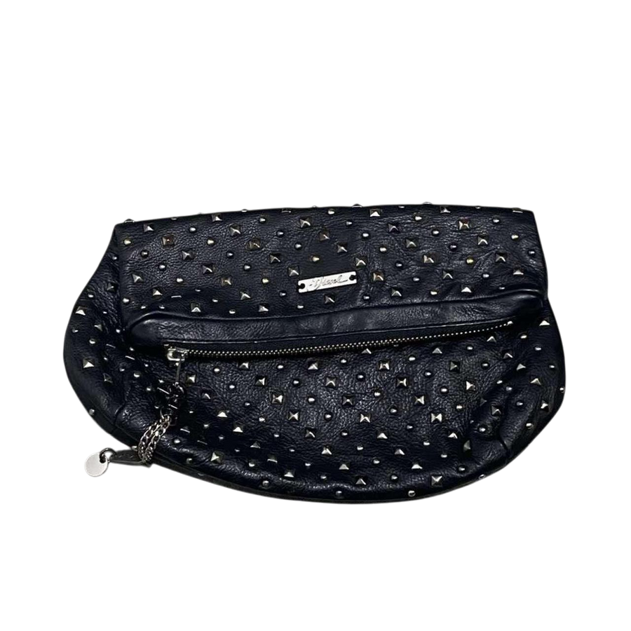 Vintage Diesel Leather Studded Clutch Bag