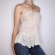 Y2K KOOKAI Knitted Beige Babydoll Top (S)