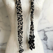 Black &white beads belt