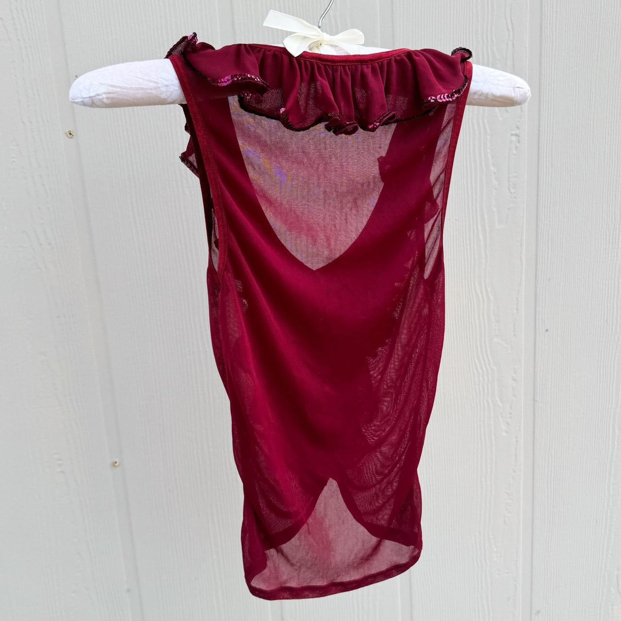 Bebe 90's Mesh Ruffle Cami (XS)