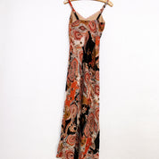 Vintage Paisley Maxi Dress (S)