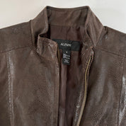 2000s Snake-print Leather Jacket (M)