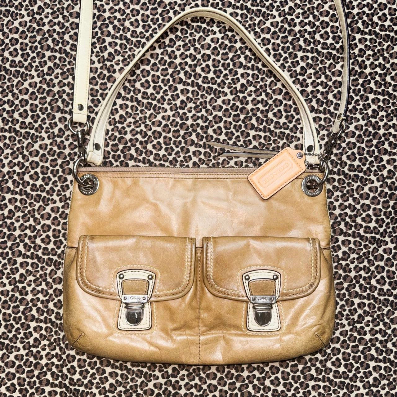 Coach Tan Leather Convertible Crossbody/Shoulder Bag