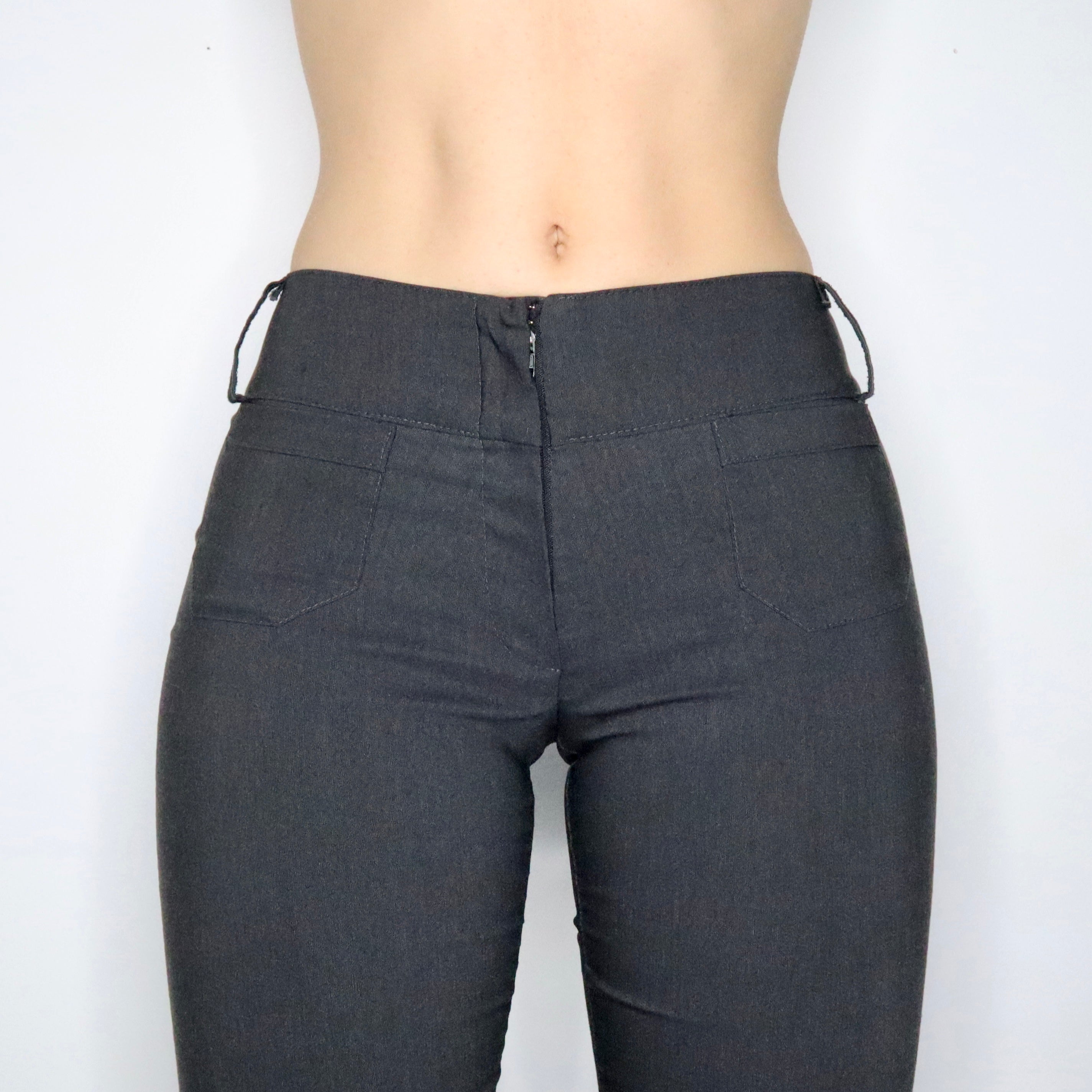 90s Dark Gray Flared Pants (S)