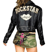 Vintage “Rockstar Angel” Studded Leather Jacket (XL)