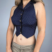 1950s Polka Dot Backless Top (XS/S)