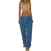 90’s embroidered Straight Leg Jeans (L)