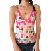 Y2K Polka Dot Mesh Cami (XS)