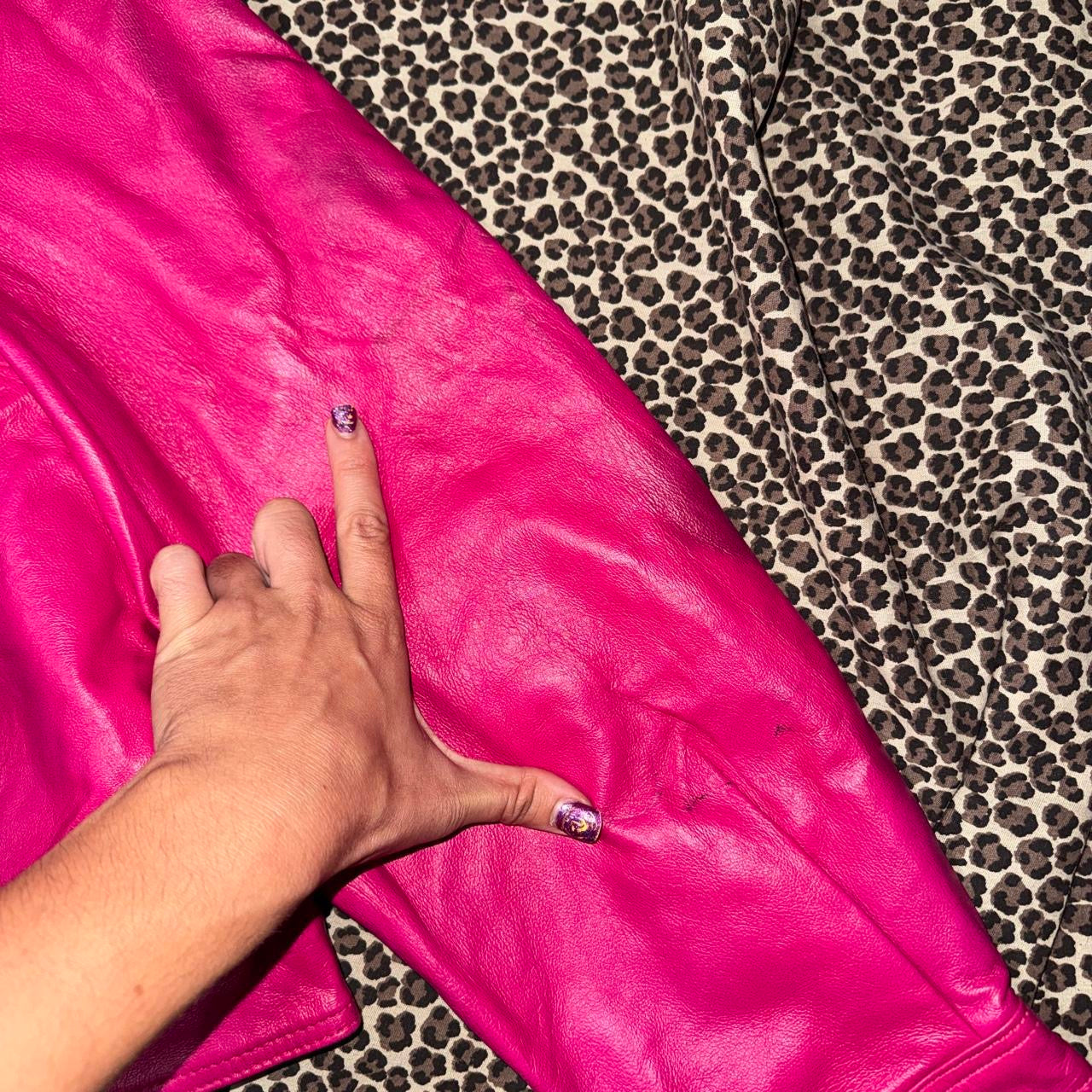 90s Hot Pink Leather Jacket (XXL)