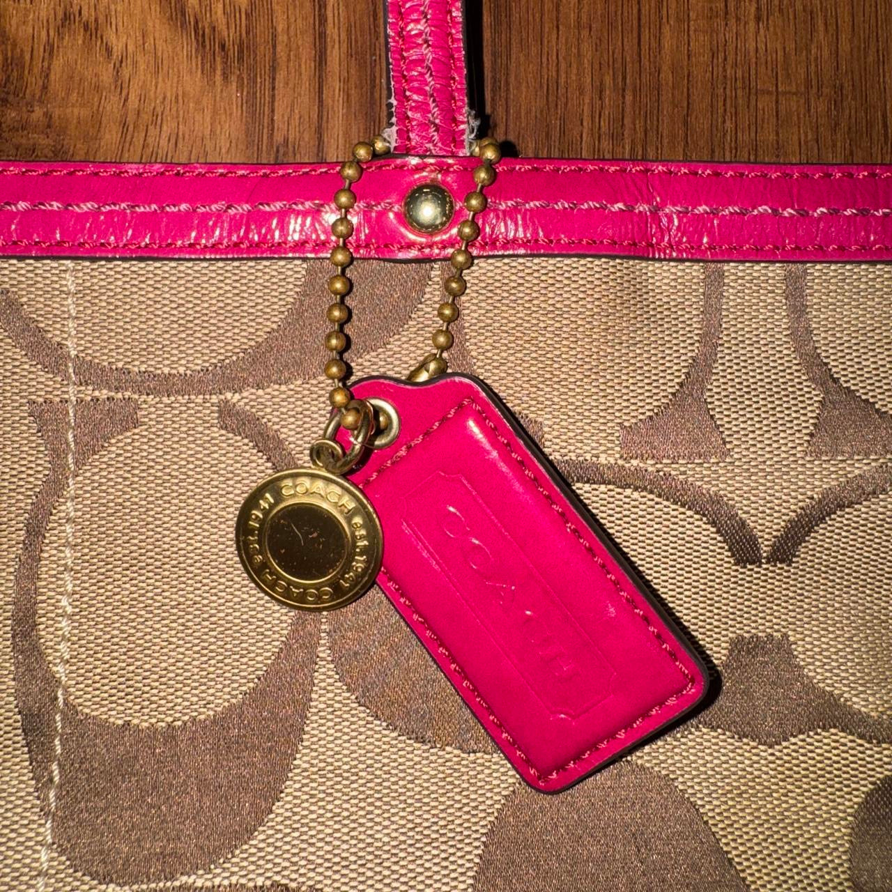 Coach Hot Pink Signature Logo Tote